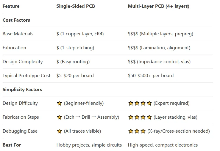 Cost and design comparison of single-sided vs. multi-layer PCBs for IoT applications