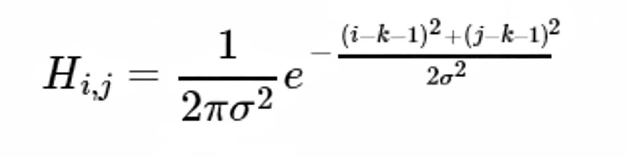 Gaussian kernel formula