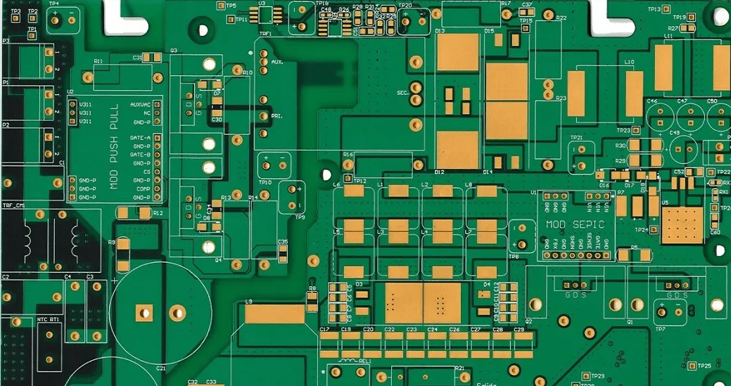 Finished PCB with optimized copper balance for electrical performance.