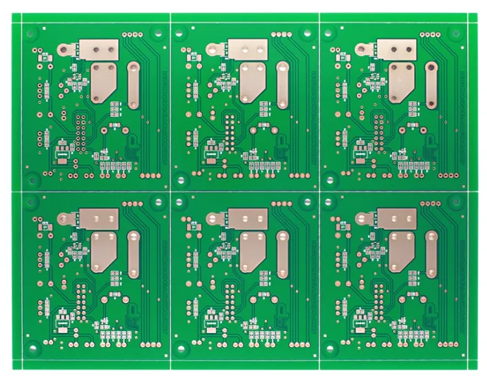 Double-layer PCB layout design with organized trace routing and components