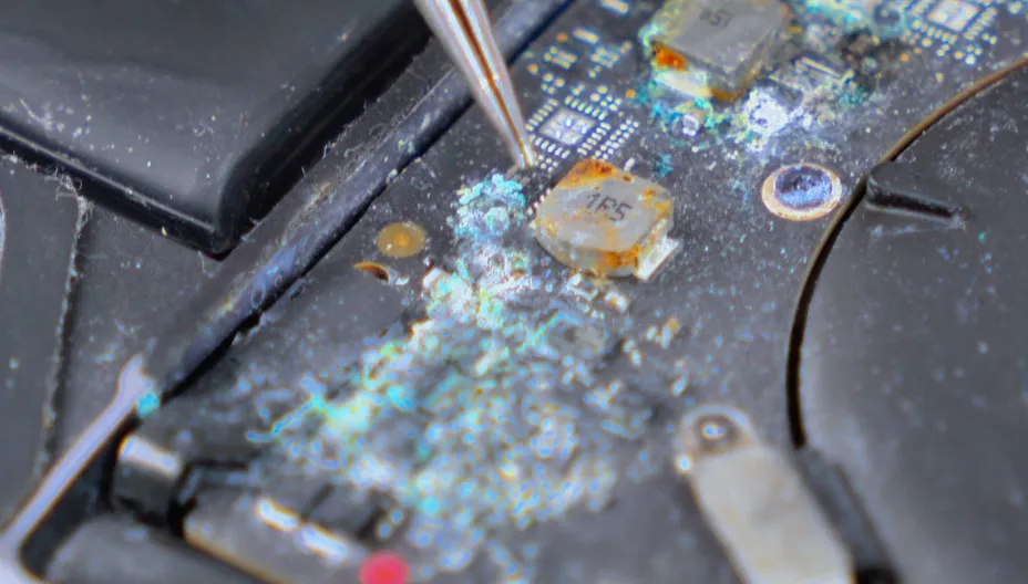PCB corrosion due to environmental factors like humidity