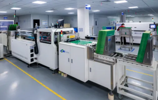 Overview of PCB manufacturing equipment batch setup in a factory