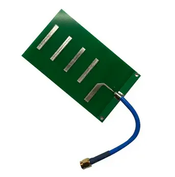 Completed DIY PCB with impedance-matched antenna feedline