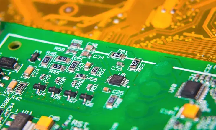 Finished PCB with durable and clear silkscreen markings.