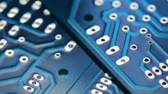 Close-up of fine pitch components on a high-density PCB