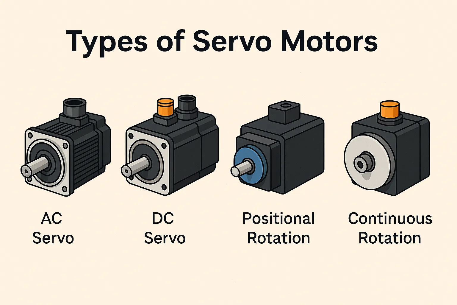 Different types of servo motor 