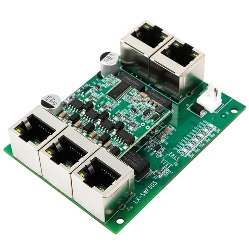 Through-Hole Component Soldering on Network Switch PCB