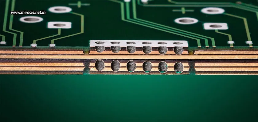 Cross-section of thick copper PCB vs standard PCB for high current applications