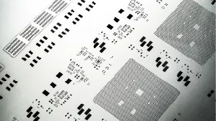 Laser cut stencil nickel showcasing precision for fine-pitch PCB components