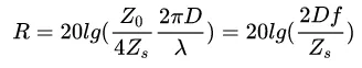 Current-loop (primarily magnetic radiation) reflection loss