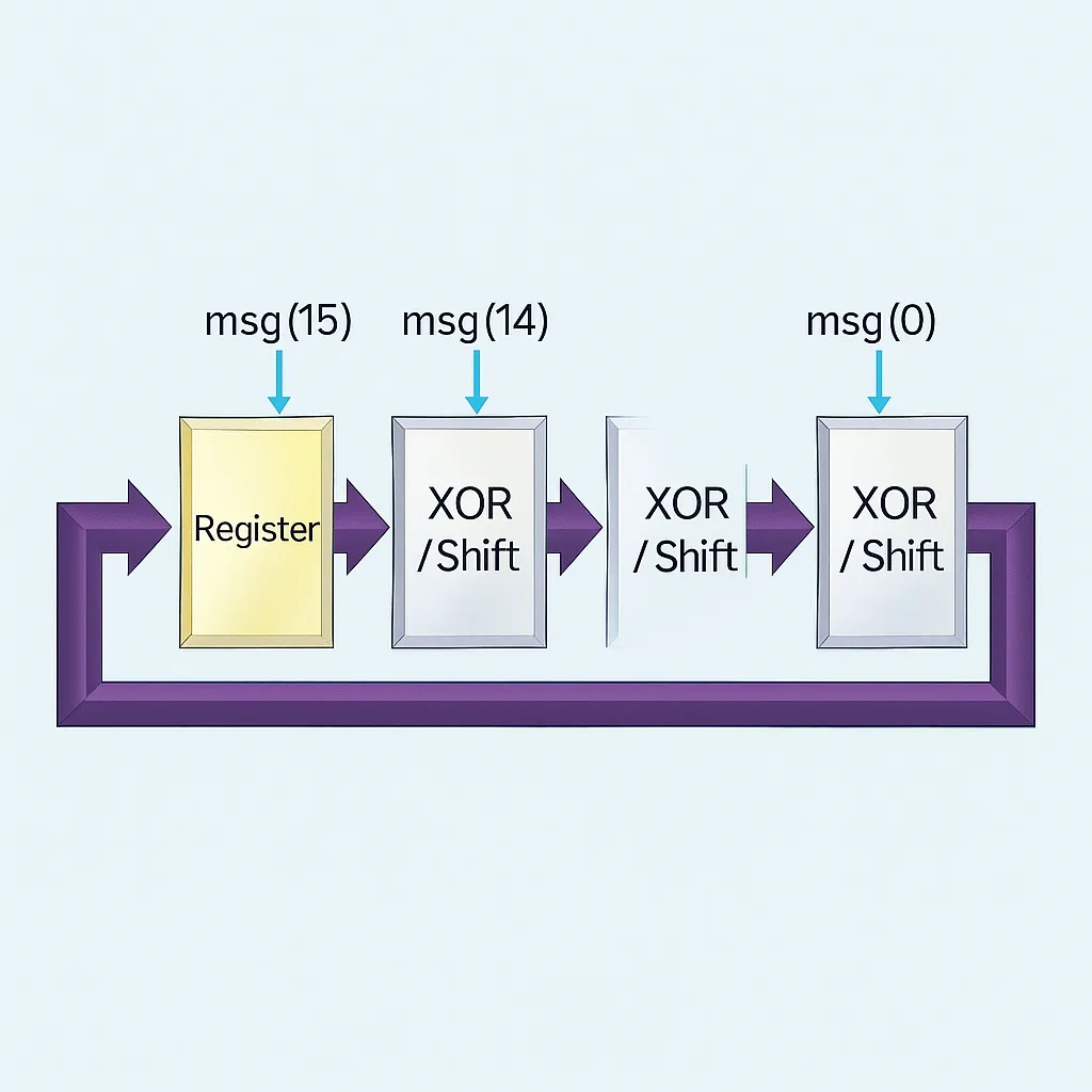 Hardware implementation core of a 16-bit CRC algorithm