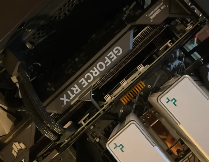 "PCB heat sink gaming console design with finned structure for cooling."
