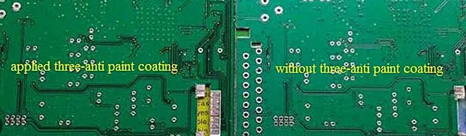 Comparison of PCB with and without conformal coating for electronics protection