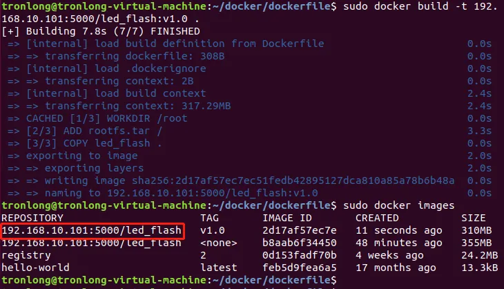 Registry shows image