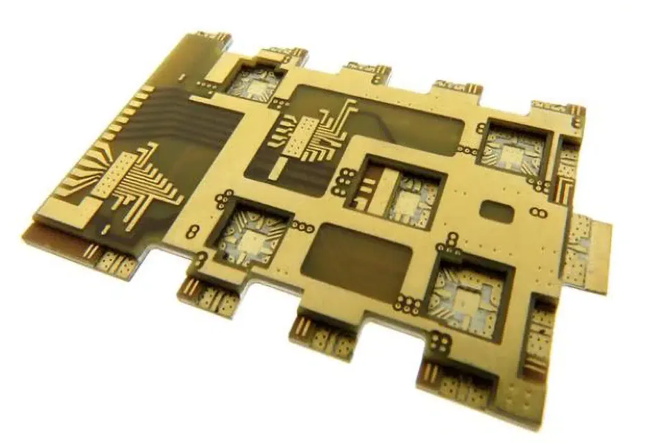 Hybrid PCB design with DBC for power and traditional PCB for control in EV inverters.