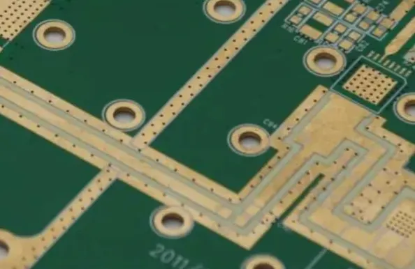 Finished high-frequency PCB with optimized vias using controlled depth drilling