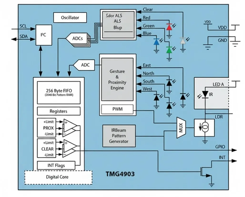ams TMG4903 optical sensor module gesture recognition