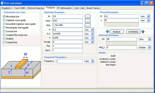 Online impedance calculator for PCB trace design