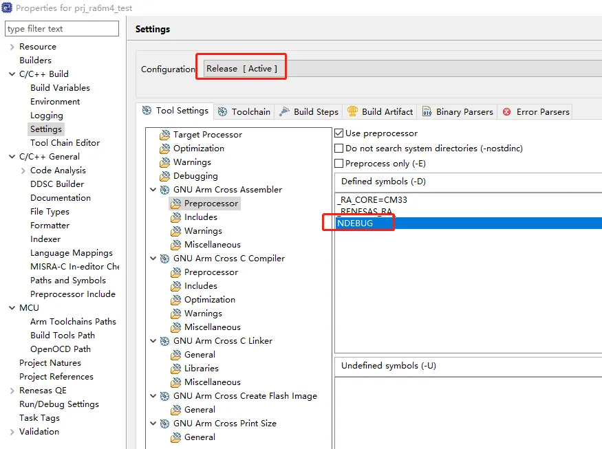 Debug build optimization setting