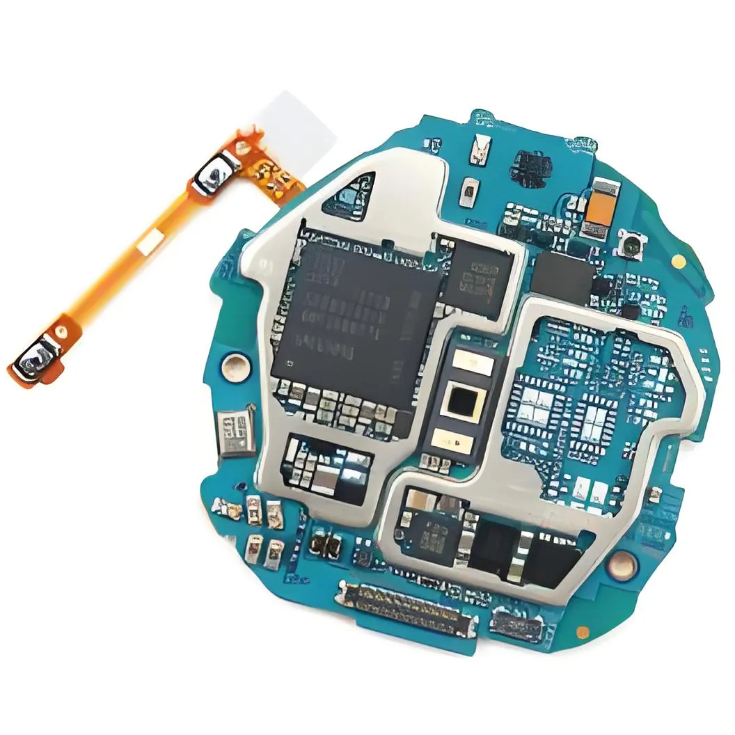 Flex PCB in wearable device enabled by precise stencil for flex PCBs.