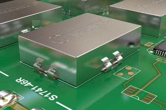 PCB with metal shield and copper pour for EMI protection