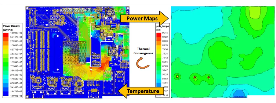 Thermal imaging of a 14-layer PCB under high heat load