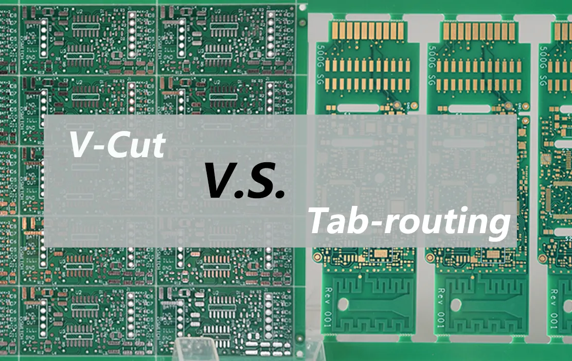 Comparison of PCB depanelization methods including V-cut and tab-routing.