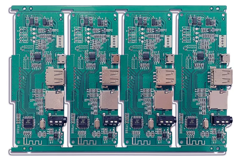 "PCB outline spacing in a panelized design for accurate manufacturing."