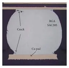 Cross-Sectioned Solder Joint After Cycling