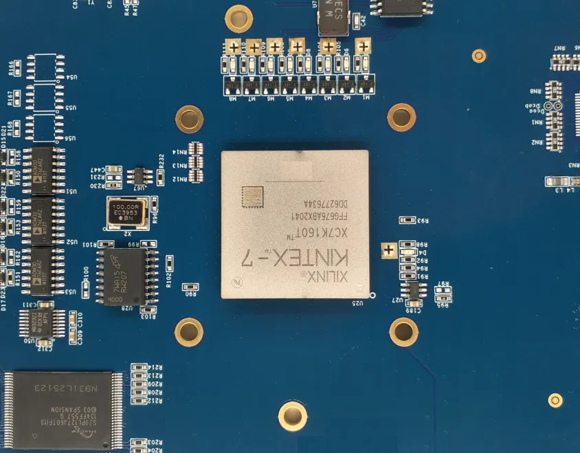 Sample HDI PCB layout demonstrating via-in-pad and optimized component placement