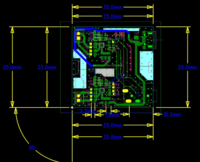 Via design rules table for double-sided PCB layouts.