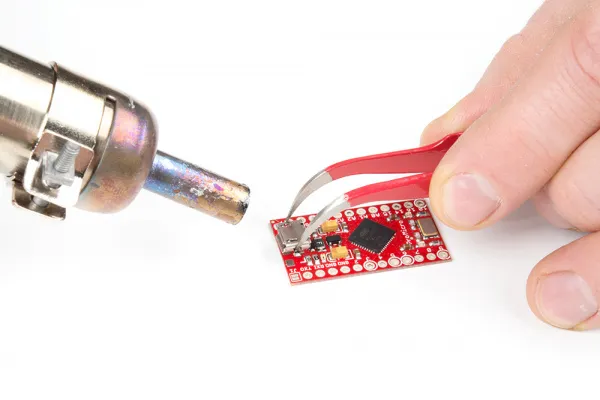 Using a hot air rework station for reflow soldering with solder paste