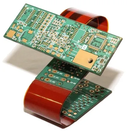 Rigid-flex PCB design layout with rigid and flexible zones