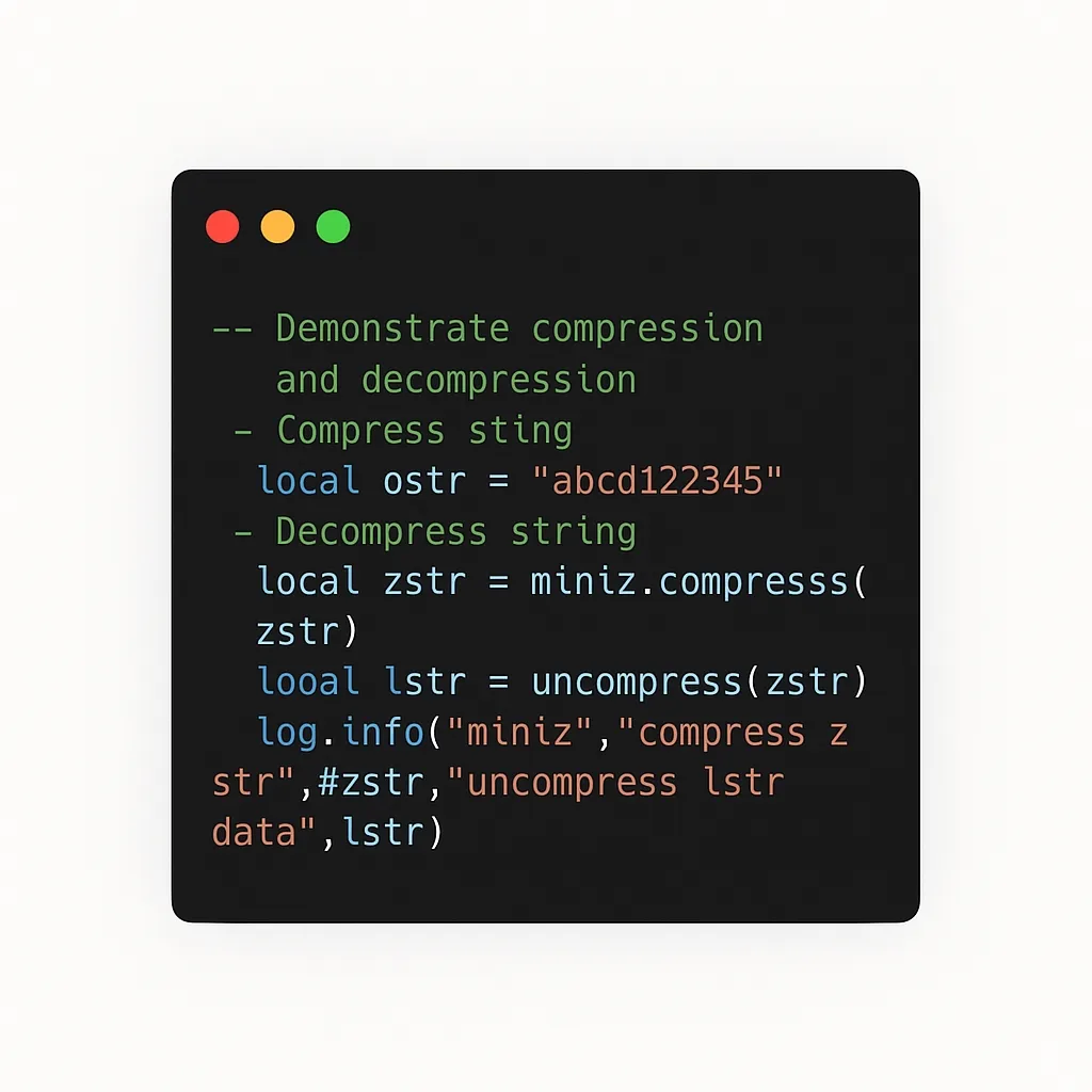 Compressed and decompressed data example