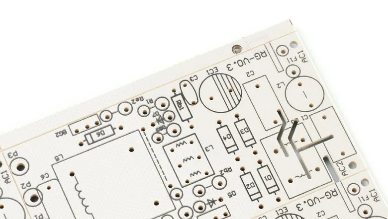 Close-up view of CEM-1 PCB material used in single-sided PCB fabrication.