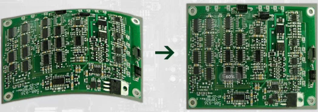 Comparison of warped vs. balanced PCB stackup for aerospace applications