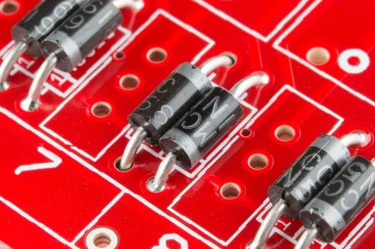 red pcb with diode