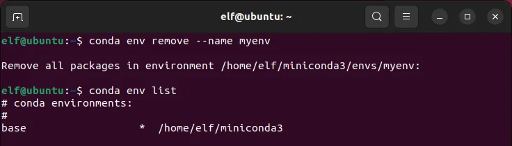 Remove conda environment