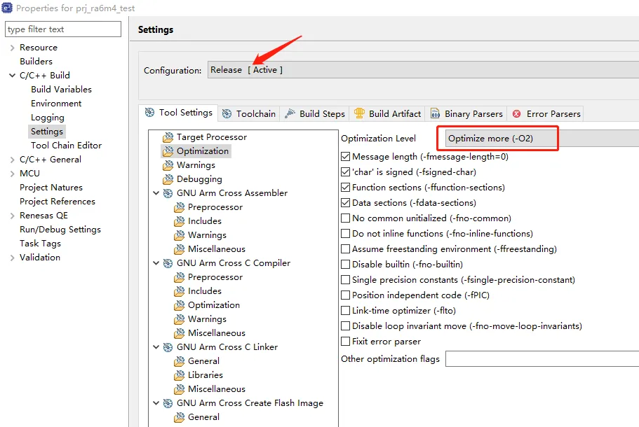 Release build optimization setting