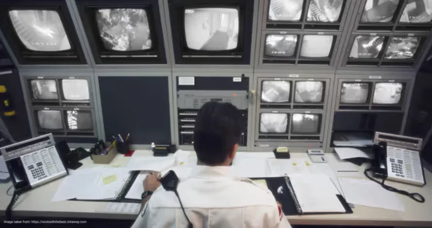 Early CCTV system from the 1940s with basic electronics