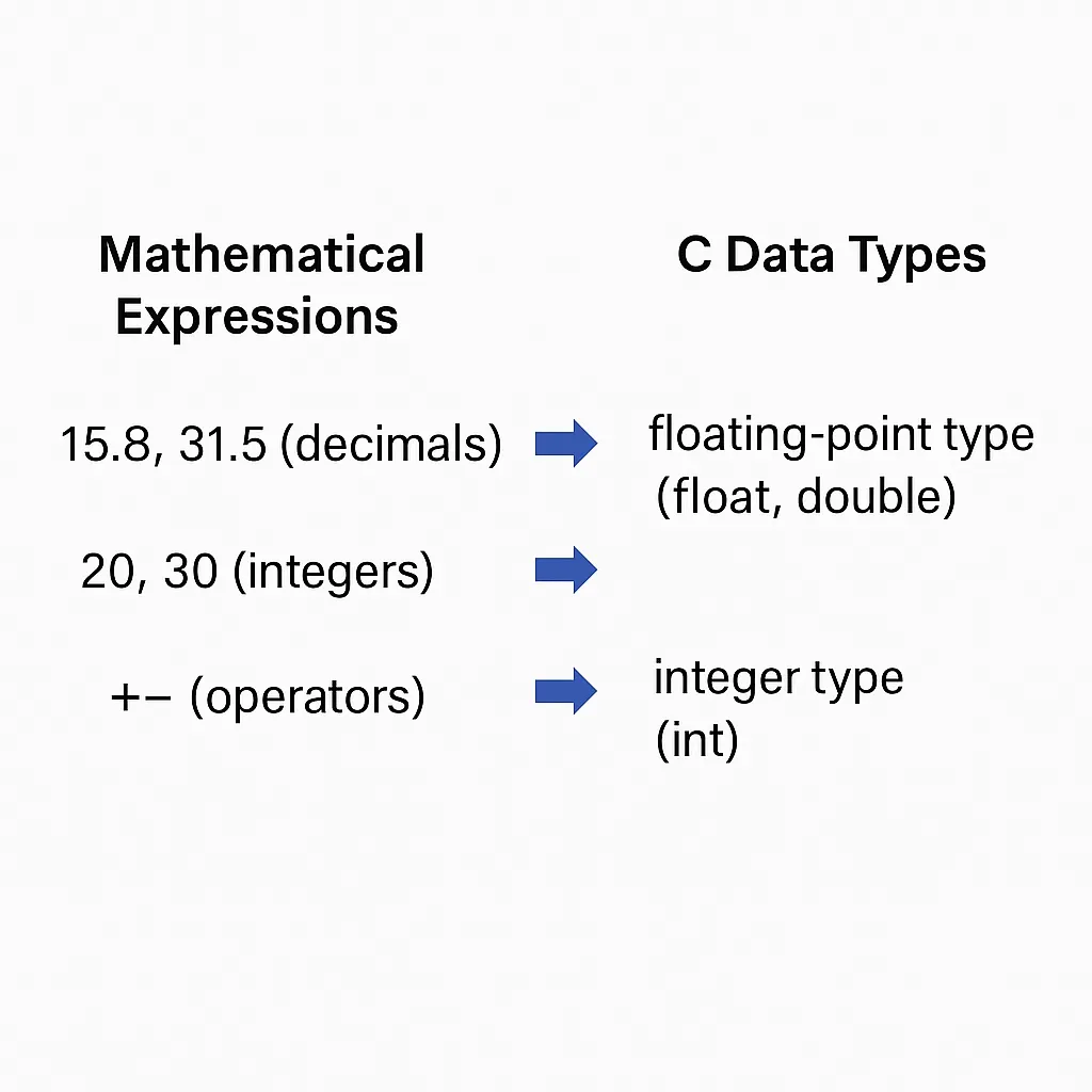 Mapping of expression data types to C types