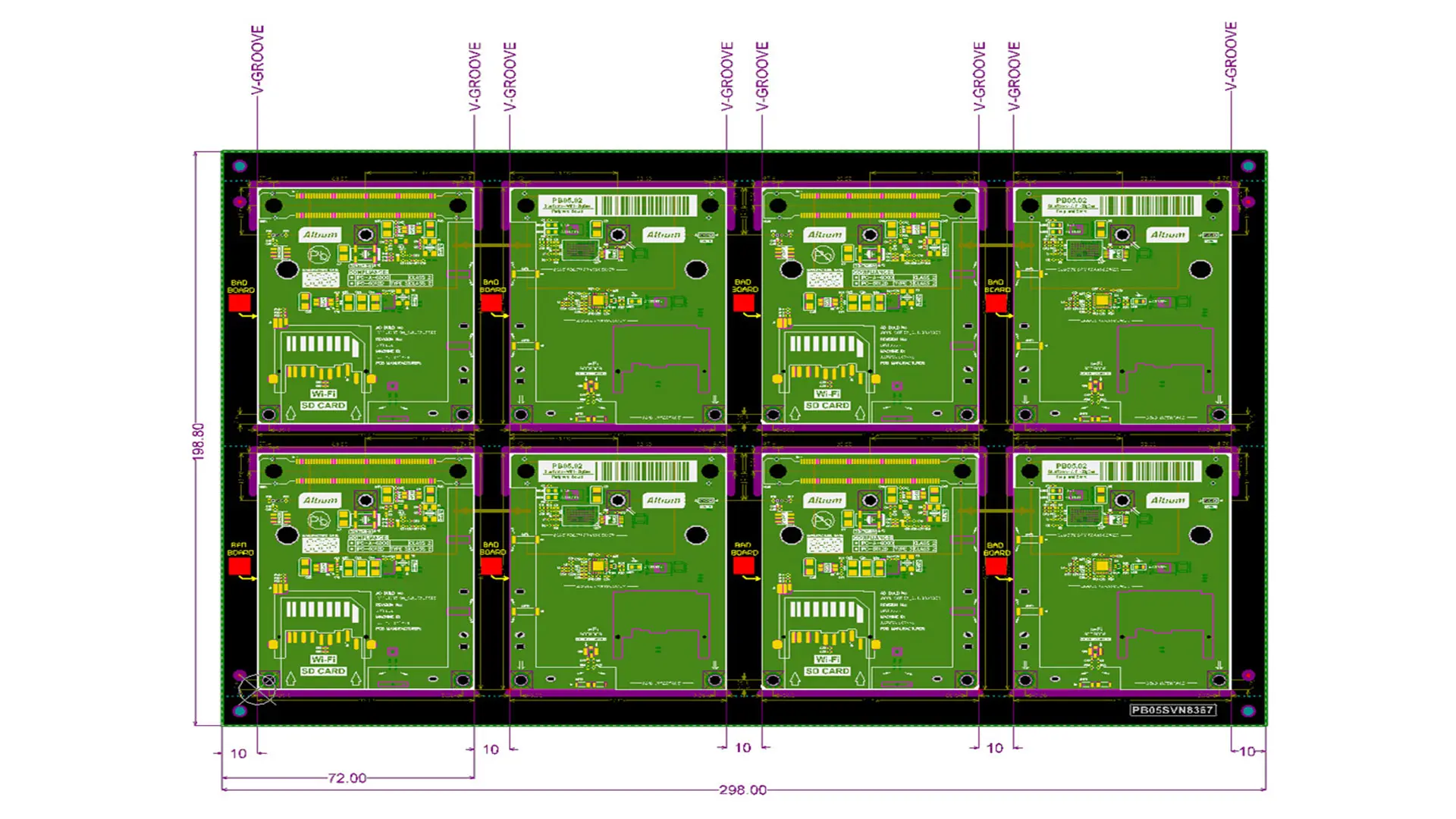 a panel layout with minimal wasted space