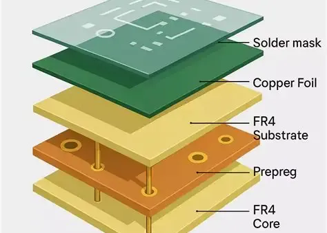 PCB Cross-Section Showing Copper Thickness Layers
