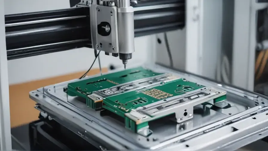 CNC PCB milling in progress for smart home control board