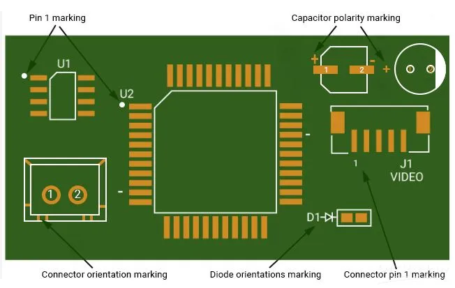 Example of silkscreen spacing on PCB bottom layer to avoid overlap