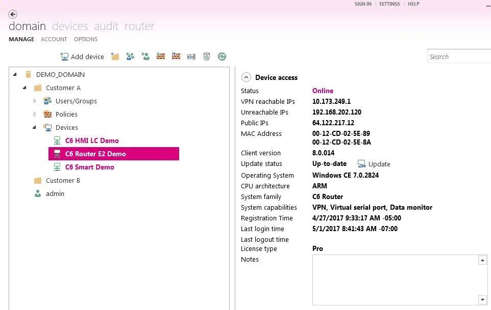 Remote monitoring elevator dashboard displaying real-time data