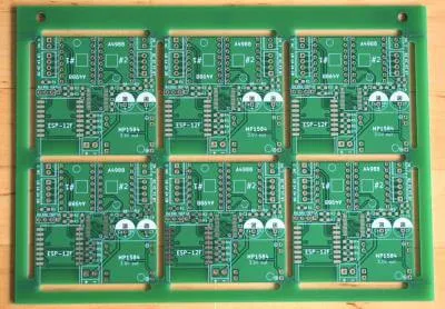 Example of a panelized PCB layout with multiple designs for efficient assembly