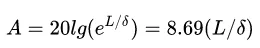 Absorption loss in the shielding materia