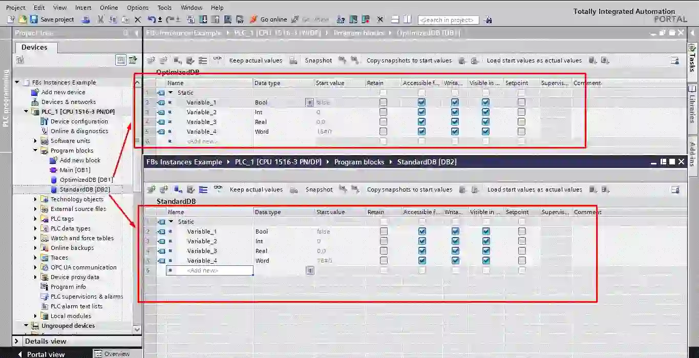 Clearing DB Blocks with TIA Integrated Instructions