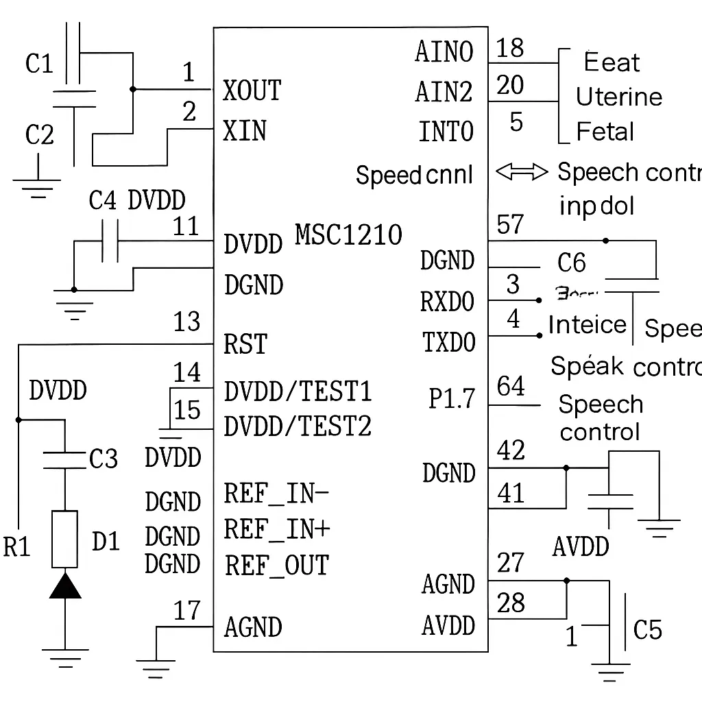 MSC1210 interface circuit